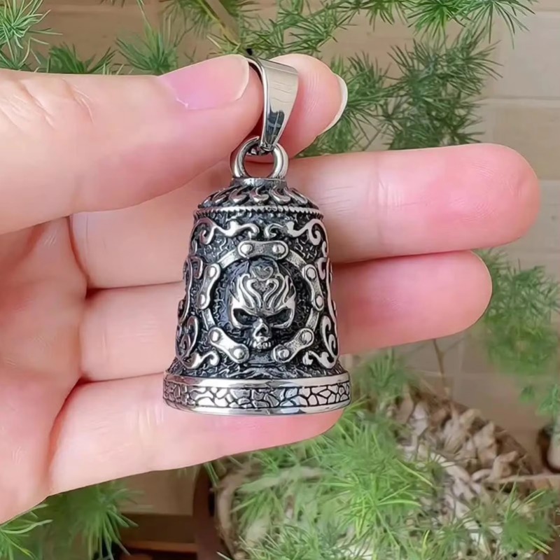 Motorcycle Chain - Campana con forma de calavera, adorno