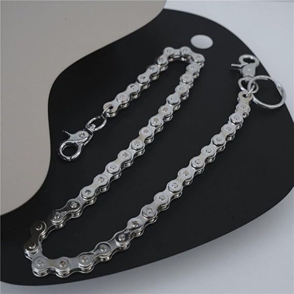 Bicycle Chain - Cadena de cintura plateada estilo hip