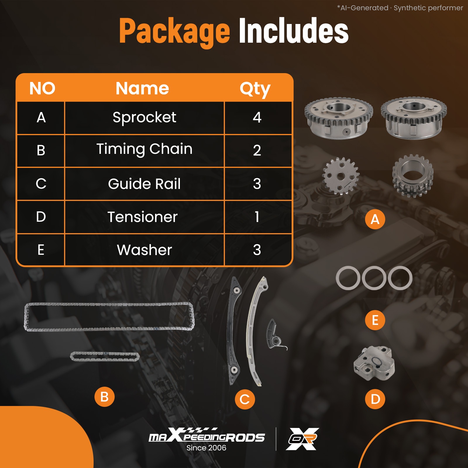 Chain Sprocket Set - Juego de cadena de distribución y