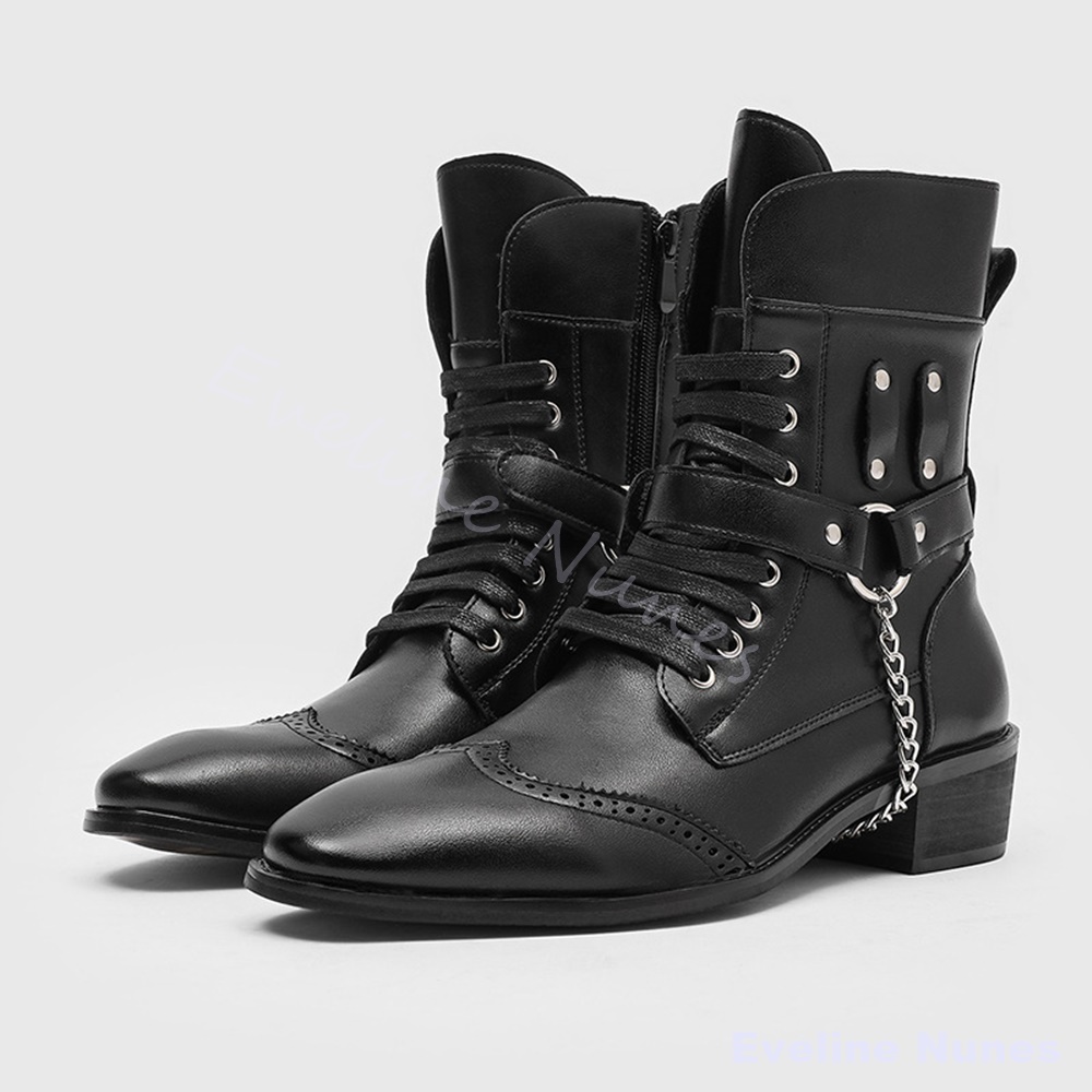 Botas de combate de cuero para - Motorcycle Chain reseña y precio
